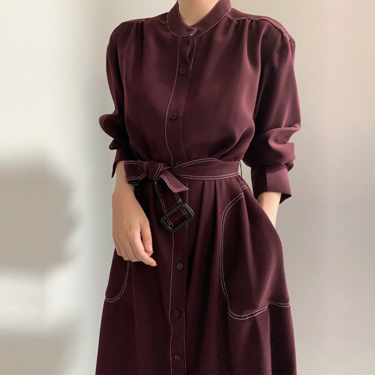 ステッチ ロングコート ワンピース