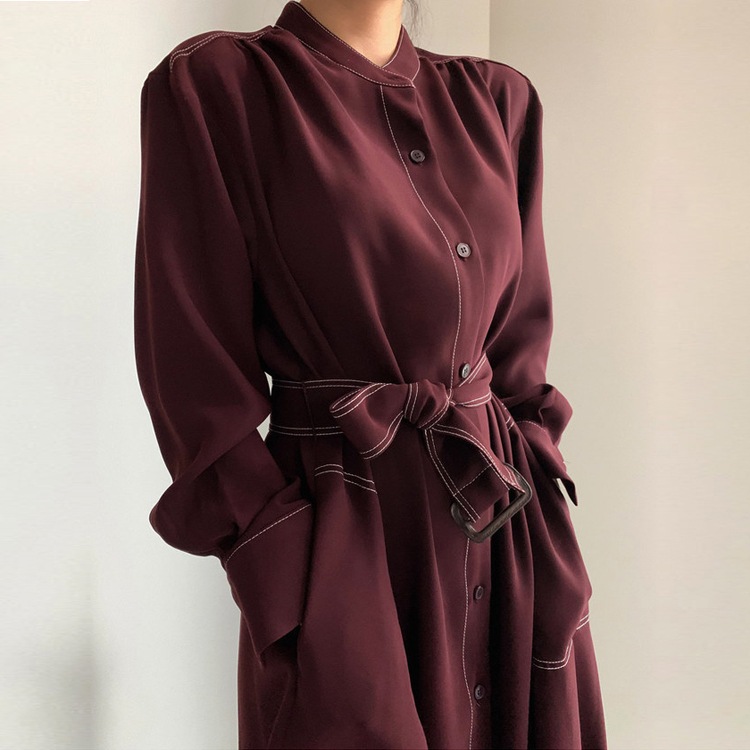 ステッチ ロングコート ワンピース