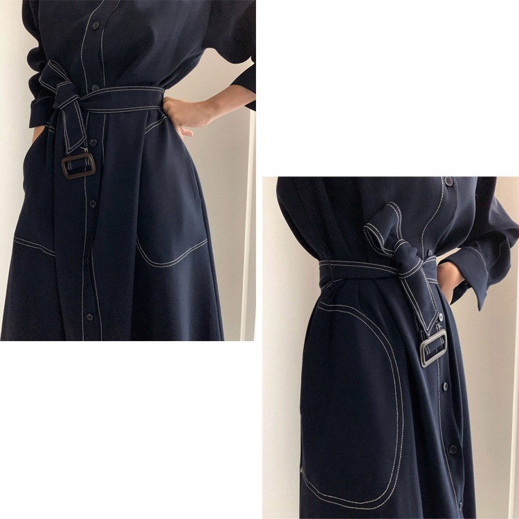 ステッチ ロングコート ワンピース