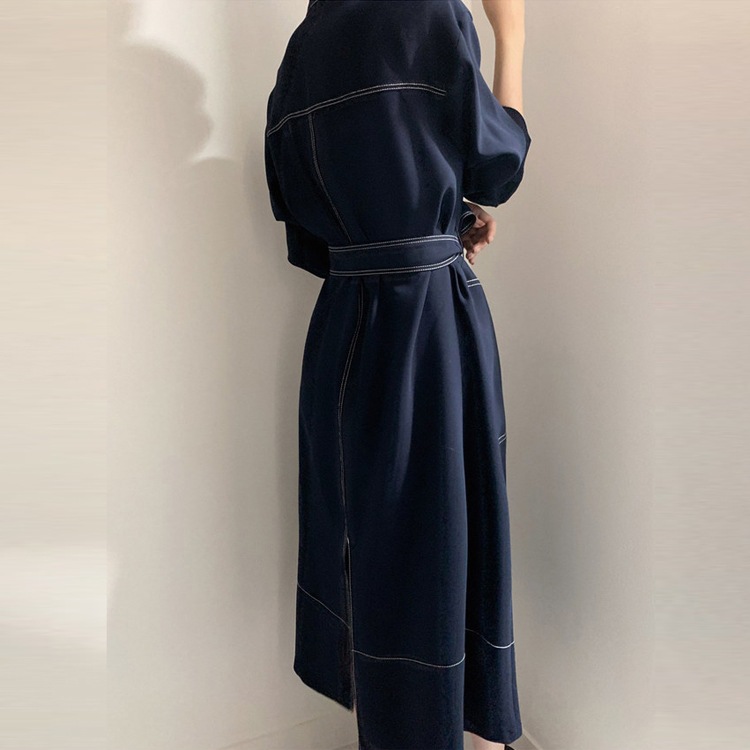 ステッチ ロングコート ワンピース