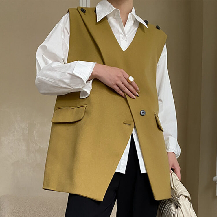 2WAY アンシンメトリー セミロング丈 ベスト