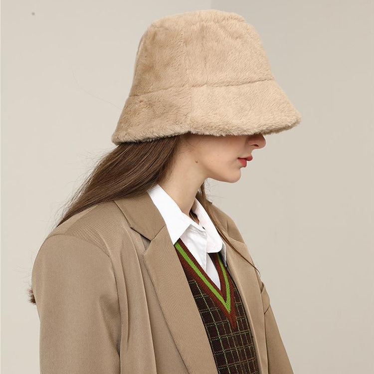 もこもこフェイクファー バケットハット