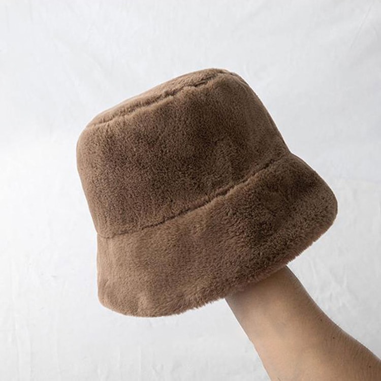 もこもこフェイクファー バケットハット