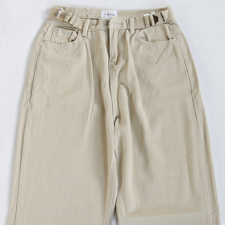 ハイウエストワイドロングパンツ デニム