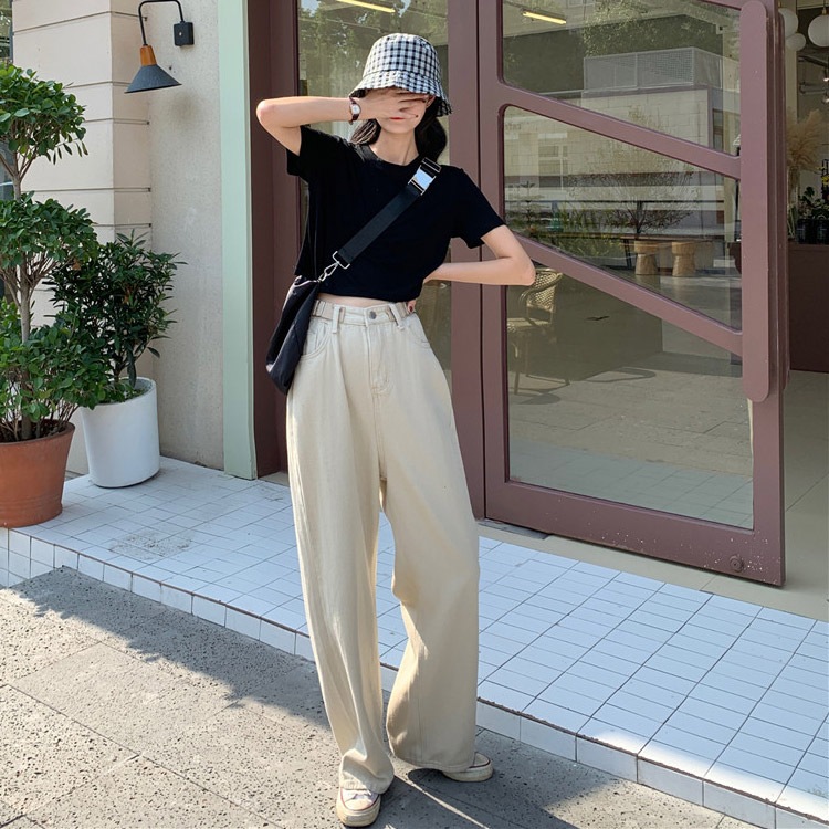 ハイウエストワイドロングパンツ デニム