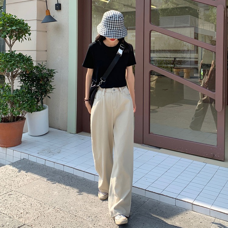 ハイウエストワイドロングパンツ デニム