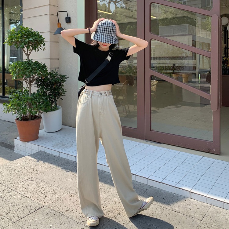 ハイウエストワイドロングパンツ デニム