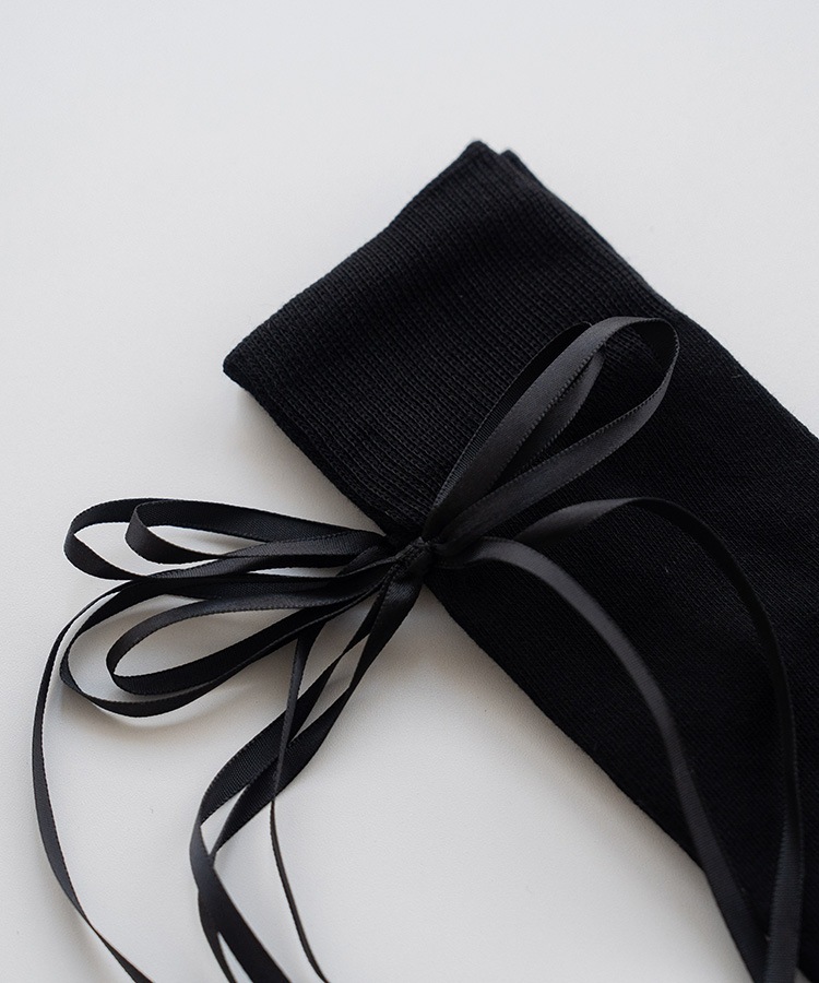 韓国ゴルフウェア バックリボン ハイソックス