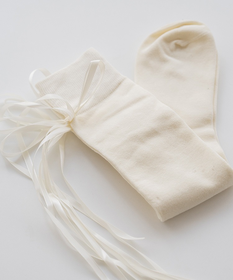 韓国ゴルフウェア バックリボン ハイソックス