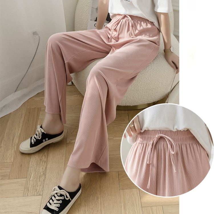 てろんと感 ロング丈 カジュアル ワイドパンツ