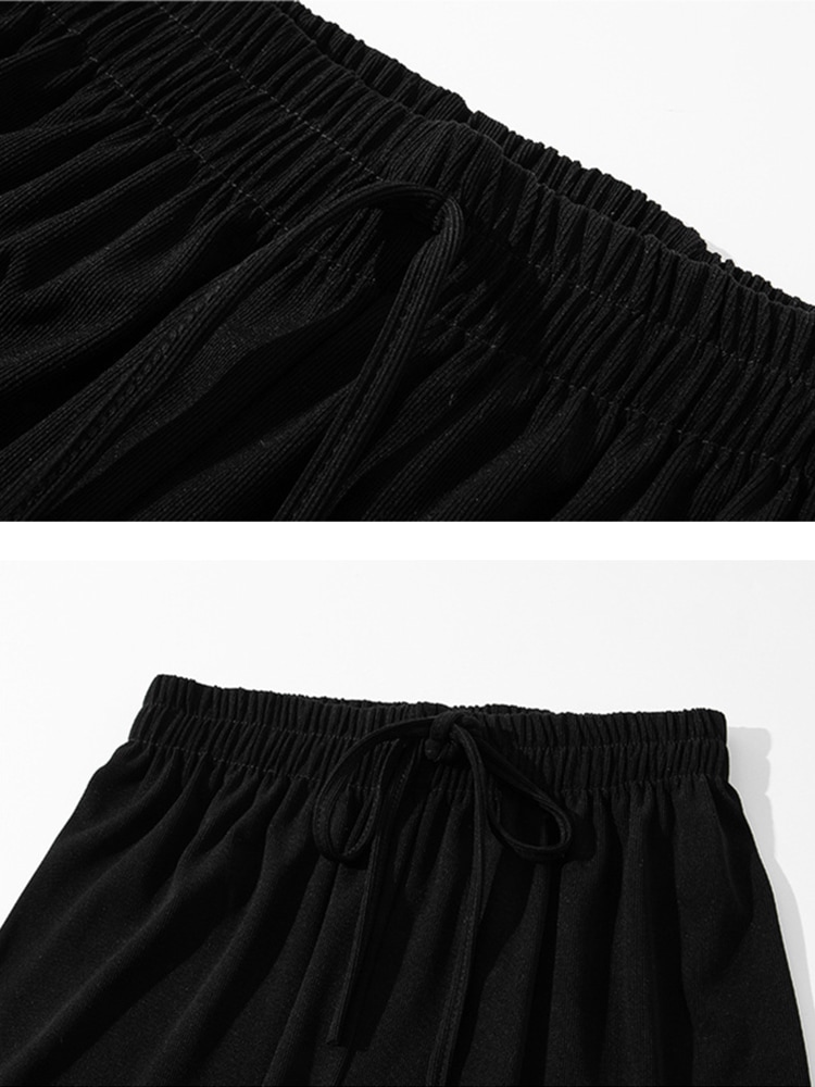 てろんと感 ロング丈 カジュアル ワイドパンツ