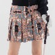 韓国ゴルフウェア スカーフ柄 プリーツ ミニスカート