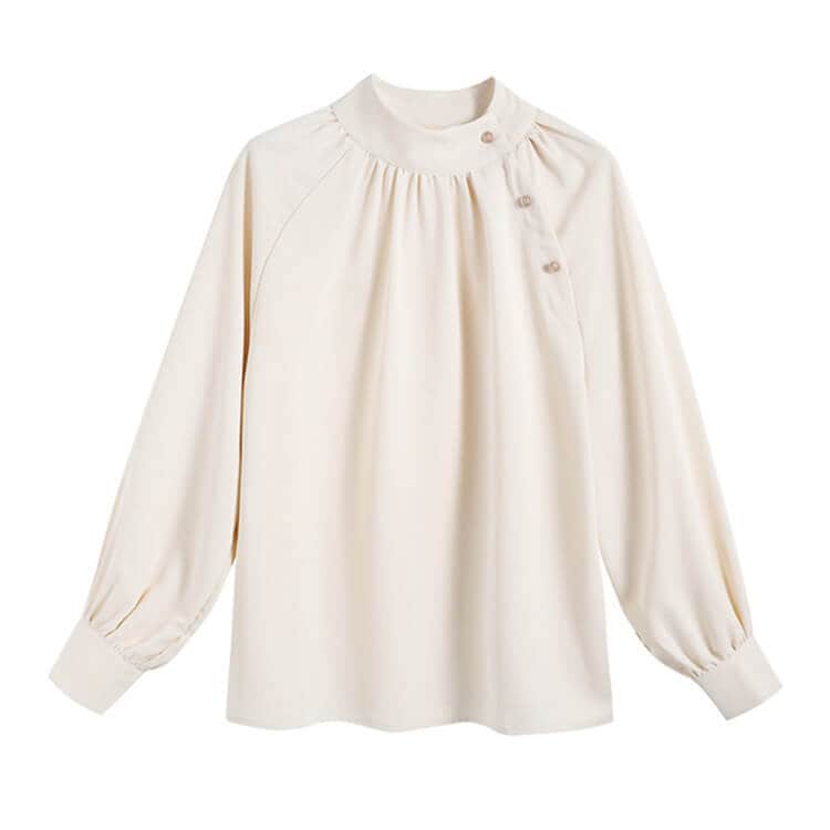 チャイナ風 スタンドカラー きれいめ ブラウス