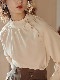 チャイナ風 スタンドカラー きれいめ ブラウス
