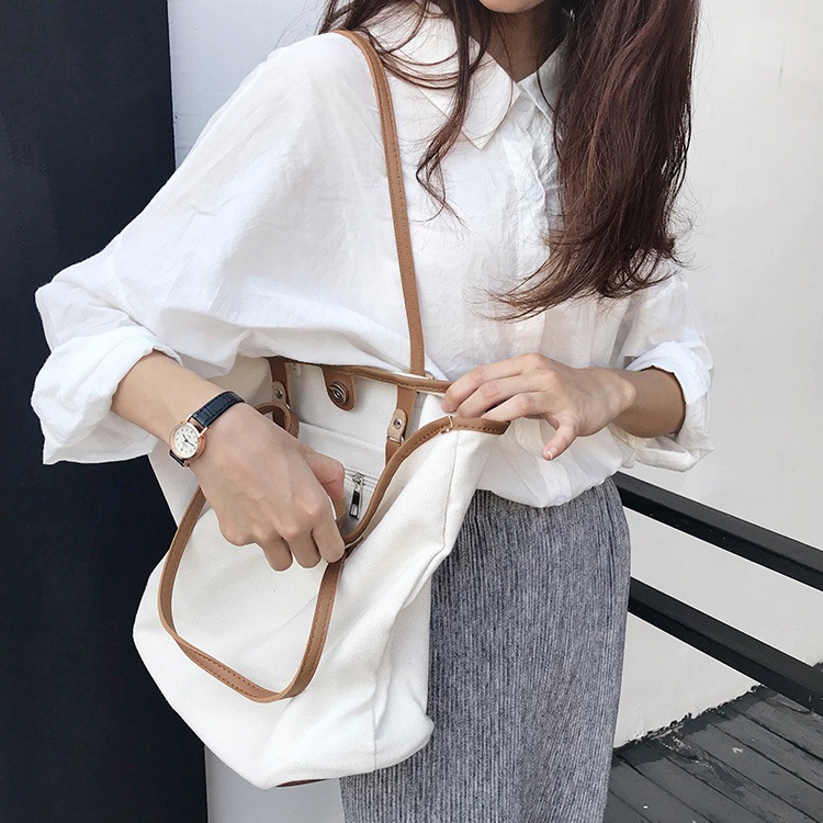 大容量 斜め掛け 帆布 ショルダーバッグ