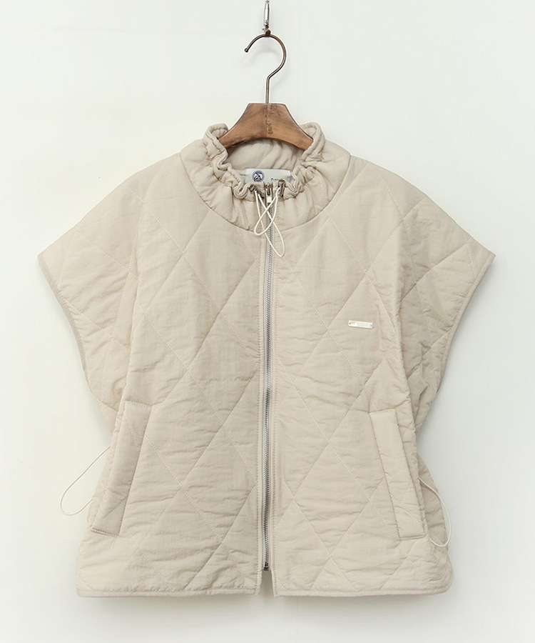 中綿入り キルティング 半袖 ジャケット 韓国ゴルフウェア