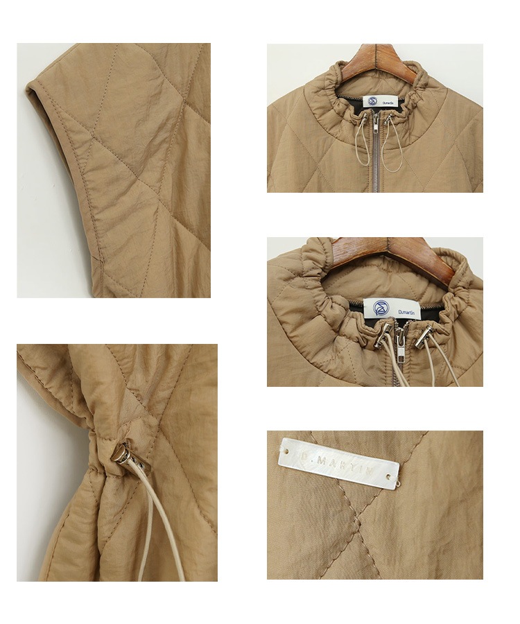 中綿入り キルティング 半袖 ジャケット 韓国ゴルフウェア