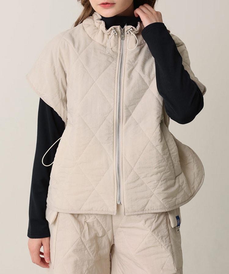 中綿入り キルティング 半袖 ジャケット 韓国ゴルフウェア