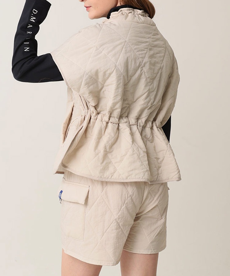 中綿入り キルティング 半袖 ジャケット 韓国ゴルフウェア