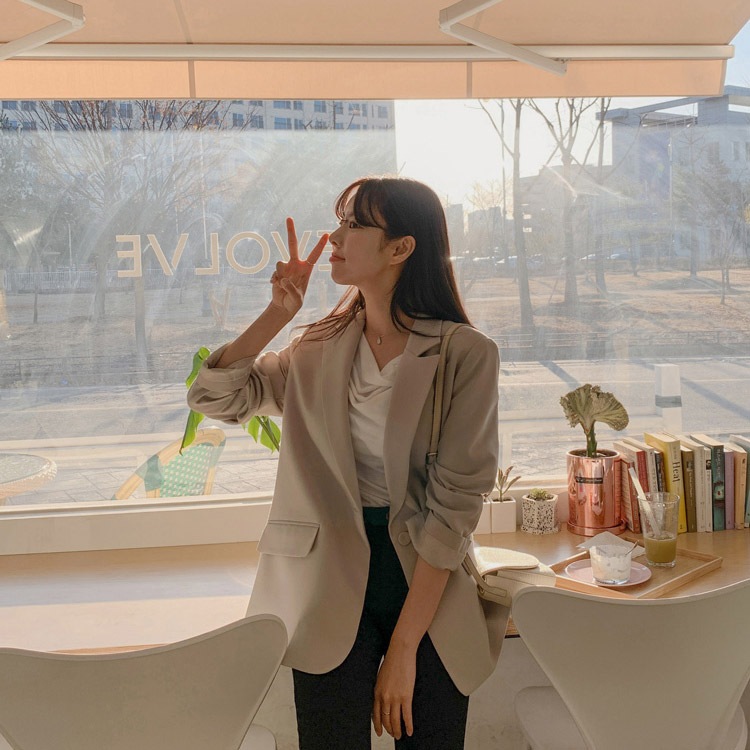 シングルボタン テラードジャケット