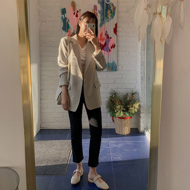 シングルボタン テラードジャケット