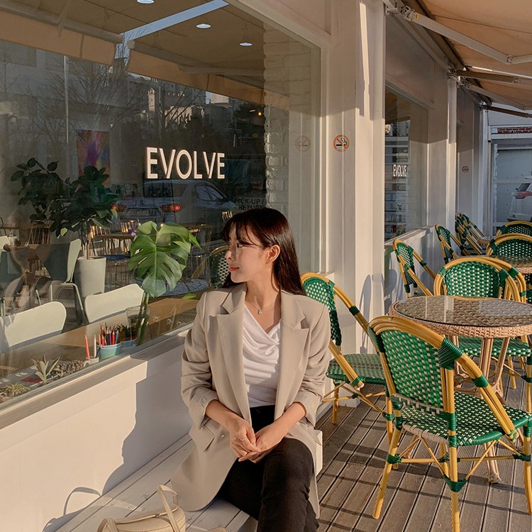 シングルボタン テラードジャケット