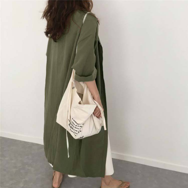 ベーシックカラー ロング丈 シャツワンピース