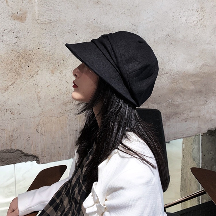 薄手 無地 コットンリネン キャスケット