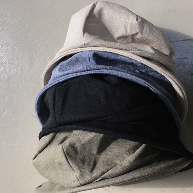 薄手 無地 コットンリネン キャスケット