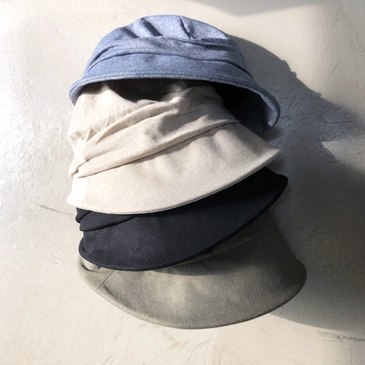 薄手 無地 コットンリネン キャスケット