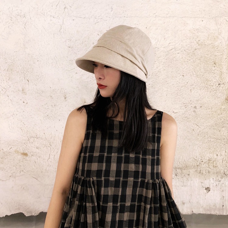 薄手 無地 コットンリネン キャスケット