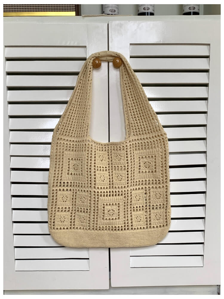 シースルー クロシェニット ショルダーバッグ