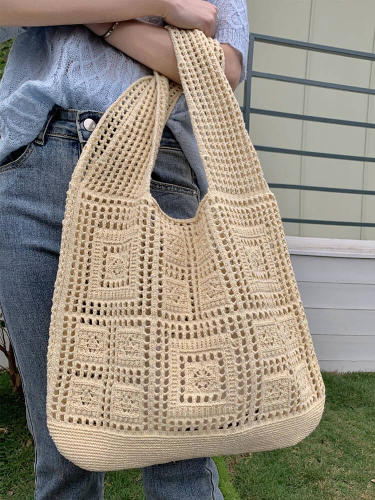 シースルー クロシェニット ショルダーバッグ