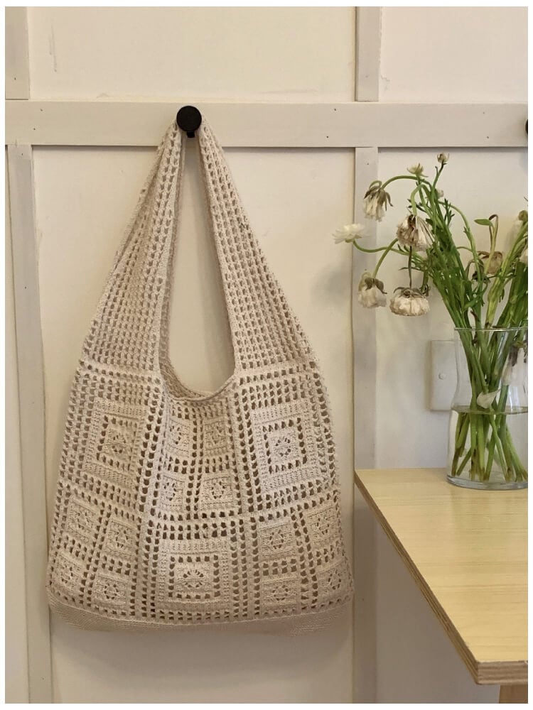 【10/2発送】ダイヤモンド　クロシェ　ハンドバッグ 3色展開 ファッション 【10/2発送】ダイヤモンド クロシェ ハンドバッグ