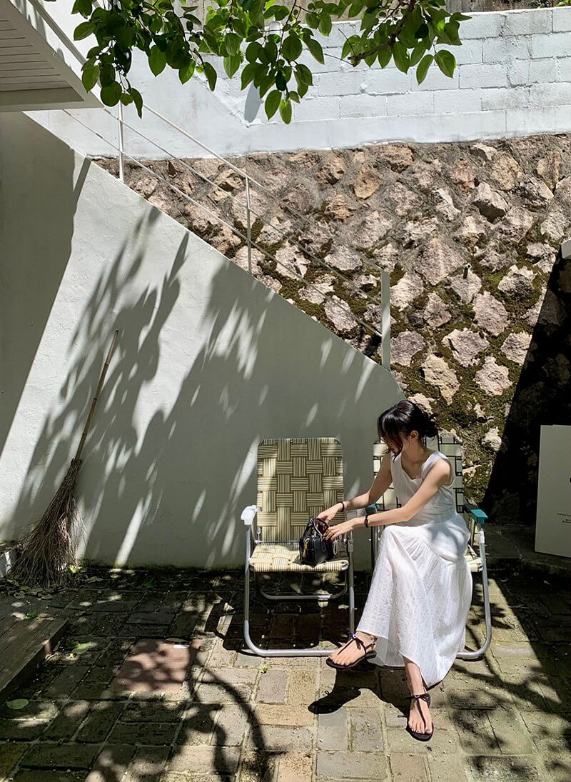 刺繍入りティアード マーメイド ロングワンピース