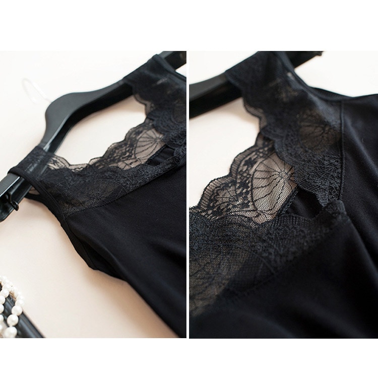 スカラップレース Vネックタンクトップ