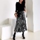 パイソン柄 ひょう柄 ロング丈 プリーツスカート
