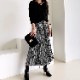 パイソン柄 ひょう柄 ロング丈 プリーツスカート