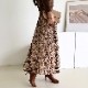 パイソン柄 ひょう柄 ロング丈 プリーツスカート