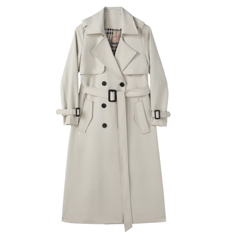 レトロエレガント セミロング丈 トレンチコート