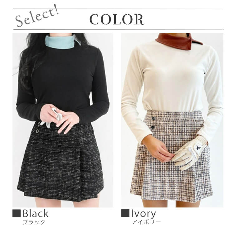 韓国ゴルフウェア ツイードチェック Ａライン スカート