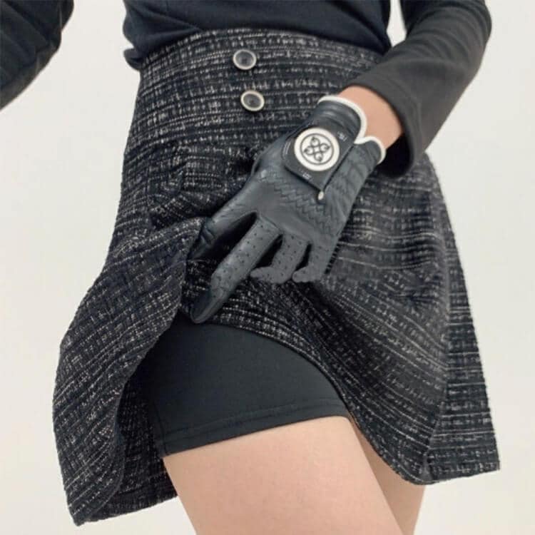 韓国ゴルフウェア ツイードチェック Ａライン スカート