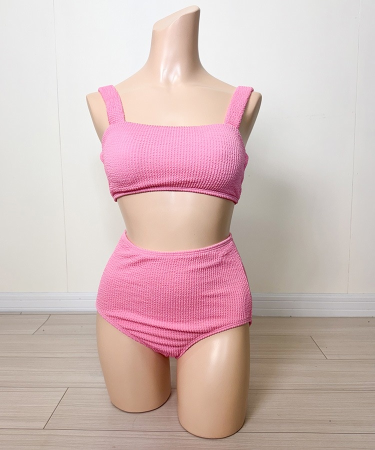 ★BALIBIKI★送料込★韓国★大人気★Waffle Corset Knit Bikini □韓国□ スカーフ風 ワッフル ハイウェスト ホルター タンキニ