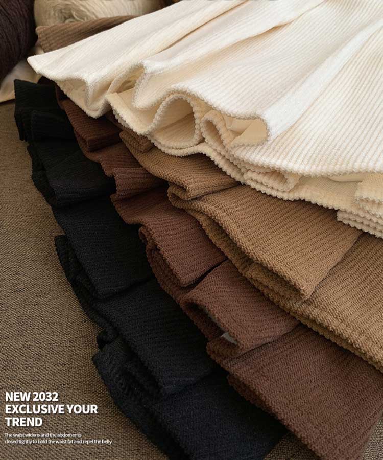 ベルト付き コーデュロイ プリーツ ミニスカート

