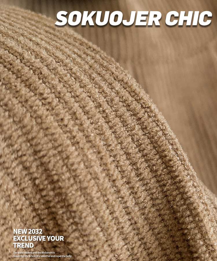 ベルト付き コーデュロイ プリーツ ミニスカート

