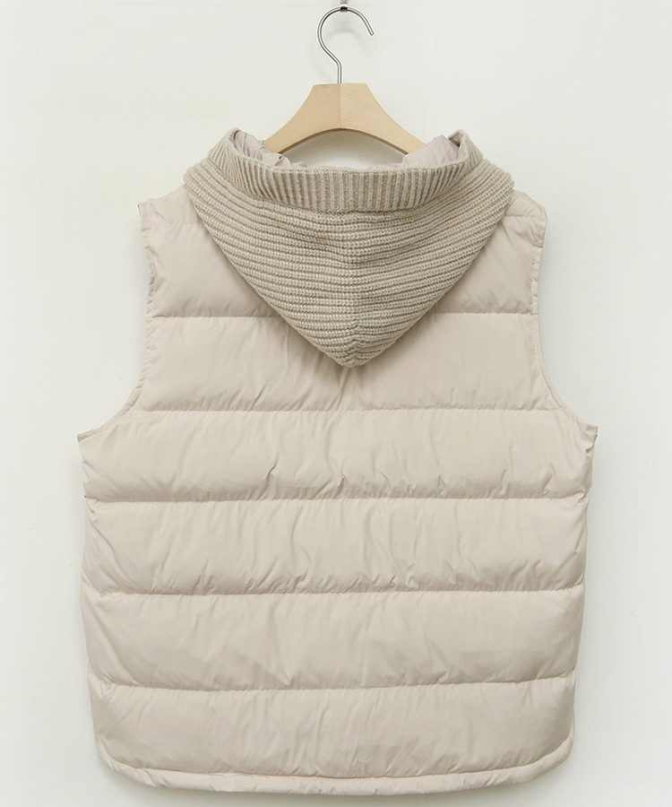ニット フード付き ダウンベスト 韓国ゴルフウェア