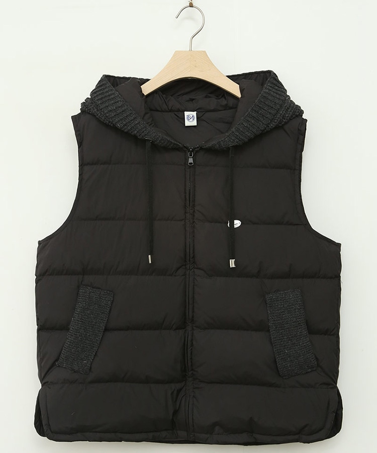 ニット フード付き ダウンベスト 韓国ゴルフウェア