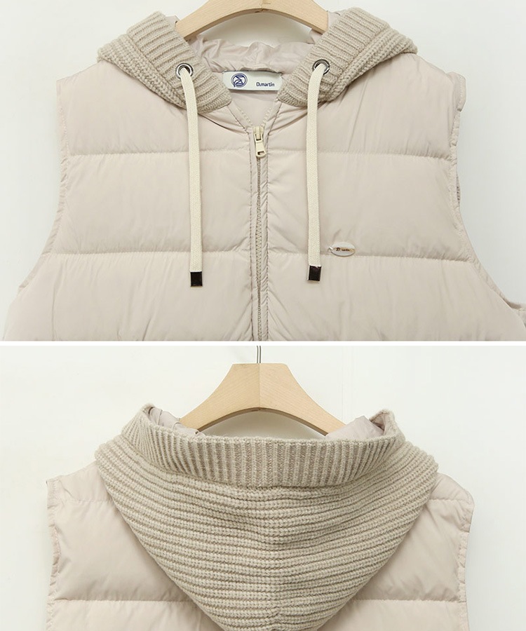 ニット フード付き ダウンベスト 韓国ゴルフウェア