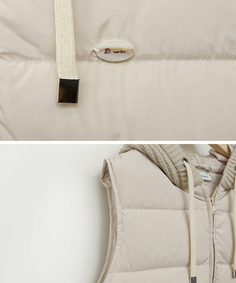 ニット フード付き ダウンベスト 韓国ゴルフウェア