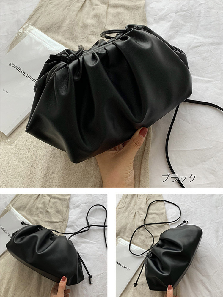 ふわふわギャザー ポーチ ショルダーバッグ